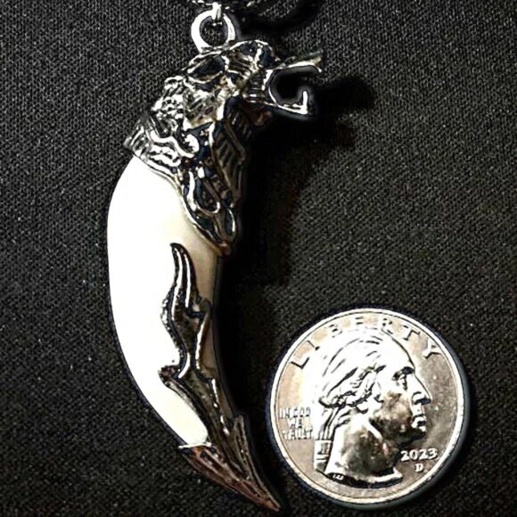 NEW!! Stainless Steel Wolf Tooth Adjustable Necklace!! WOW FATHER'S DAY GIFT!!! - Picture 1 of 3